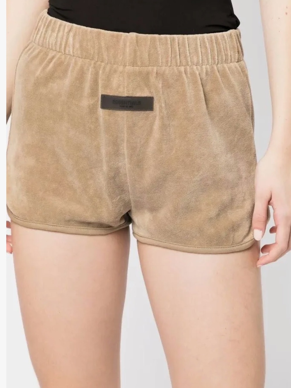 Essentials Fear of God Women's Tan Athletic Velour Shorts